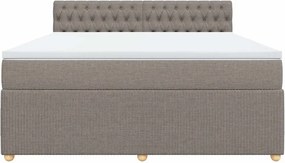 vidaXL Κρεβάτι Boxspring με Στρώμα Taupe 180x200 εκ. Υφασμάτινο