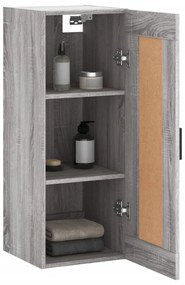 vidaXL Ντουλάπι Τοίχου Γκρι Sonoma 34,5 x 34 x 90 εκ. Επεξεργ. Ξύλο