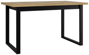 Τραπέζι Victorville 353, Μαύρο, Artisan βελανιδιά, 79x80x140cm, 39 kg, Επιμήκυνση, Πλαστικοποιημένη μοριοσανίδα, Μέταλλο | Epipla1.gr