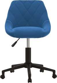 vidaXL Καρέκλα Γραφείου Περιστρεφόμενη Μπλε Βελούδινη