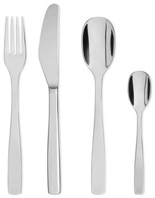Μαχαιροπίρουνα KnifeForkSpoon AJM22S24M Σετ 24Τμ Αν. Ατσάλι Silver Δώρο 2 Δαχτυλίδια Πετσέτας Alessi 24 τμχ Stainless Steel