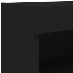 Έπιπλο Τοίχου Τηλεόρασης με LED Μαύρο 60x30x40 εκ. - Μαύρο