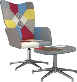 vidaXL Πολυθρόνα Relax Σχέδιο Patchwork Υφασμάτινη με Σκαμπό