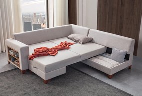Corner Sofa-Bed Tloft Left - Cream Cream