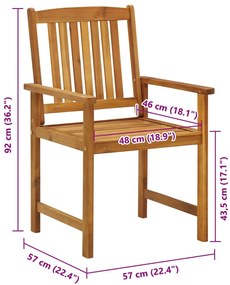 vidaXL Καρέκλες Κήπου 4 τεμ. από Μασίφ Ξύλο Ακακίας