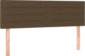 vidaXL Κρεβάτι Boxspring με Στρώμα Σκούρο Καφέ 140x200 εκ Υφασμάτινο