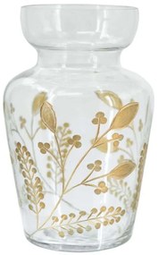 Διακοσμητικό Βάζο Aphelios 77968-DS 14x14x21cm Clear-Gold Artekko Γυαλί