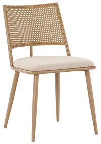 Intrahome Καρέκλα Giulia Intrahome φυσικό pe rattan-μπεζ ύφασμα-φυσικό μέταλλο 49x52x80εκ | SKU: INTRAPA-169111175