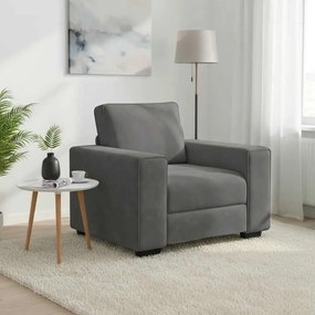 vidaXL Πολυθρόνα Σκούρο Γκρι Βελούδινη 100 x 77 x 82 εκ.