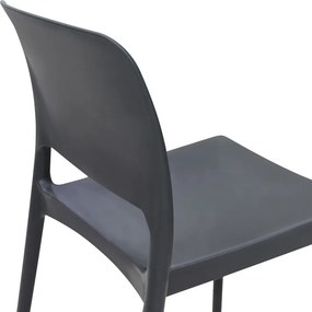 Καρέκλα Fenxy pakoworld pp σε μαύρη απόχρωση 38x42x77εκ