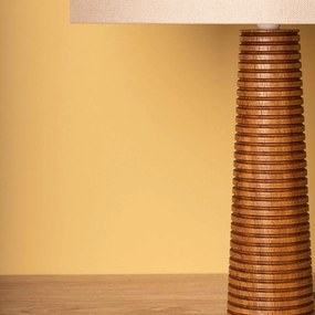 Βάση για Επιτραπέζιο Φωτιστικό Cone Small E27 από Μασίφ Ξύλο Σκούρο