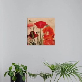 Red Flower πίνακας διακόσμησης 29 x 29 x 0,60 εκ (21360) - MDF - 21360