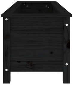 Ζαρντινιέρα Υπερυψωμένη 119,5x40x39 εκ. από Μασίφ Ξύλο Πεύκου - Μαύρο