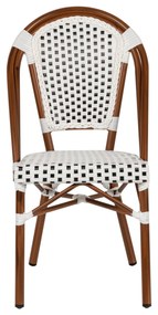 Καρέκλα Κήπου MUTARAZI Λευκό/Μαύρο Αλουμίνιο/Rattan 50x57x85cm - 14840060 - 14840060