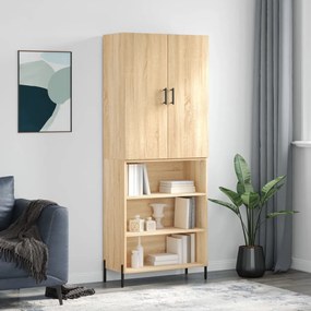 vidaXL Ντουλάπι Sonoma δρυς 69,5 x 34 x 180 εκ. από Επεξεργασμένο Ξύλο