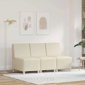 vidaXL Καναπέδες 3 pcs Κρεμ 55 x 74 x 82 εκ. Τεχνητό δέρμα