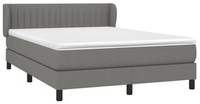 ΚΡΕΒΑΤΙ BOXSPRING ΜΕ ΣΤΡΩΜΑ ΣΚΟΥΡΟ ΓΚΡΙ 140X190 ΕΚ. ΥΦΑΣΜΑΤΙΝΟ 3126398