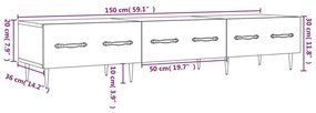 Έπιπλο Τηλεόρασης Sonoma Δρυς 150x36x30 εκ. Επεξεργασμένο Ξύλο - Καφέ