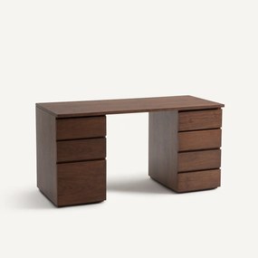 Συρταριέρα γραφείου με 3 συρτάρια με καπλαμά ξύλου καρυδιάς, Working