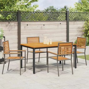 vidaXL Σέτ φαγητού για κήπο 5 pcs Γκρι 150 x 90 x 75 cm