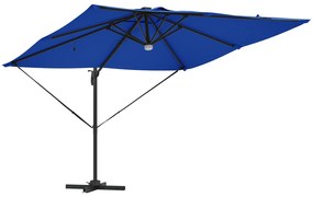 vidaXL Ομπρέλα Βραχίονα με LEDs Αζούρ Μπλε 286x285x270 εκ. Αλουμίνιο