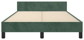 Πλαίσιο Κρεβατιού με Κεφαλάρι Σκ. Πράσινο 120x200 εκ. Βελούδινο - Πράσινο