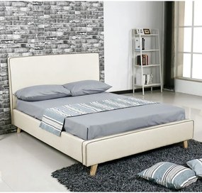 MORISSON Κρεβάτι Διπλό, για Στρώμα 140x190cm, Ύφασμα Εκρού   1τμχ