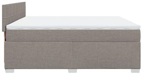 Κρεβάτι Boxspring με Στρώμα Taupe 200x200 εκ. Υφασμάτινο - Μπεζ-Γκρι