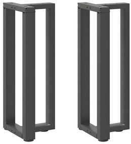 Πόδια Κονσόλας σε Σχήμα Τ, 2 τεμ. Ανθρακί 25x28x(72-73) εκ. Ατσάλι