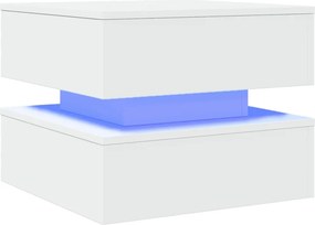 vidaXL Τραπεζάκι Σαλονιού με LED Λευκό 50 x 50 x 40 εκ.