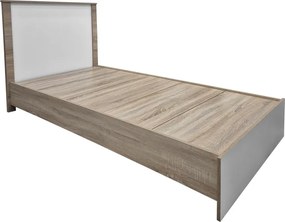 Κρεβάτι με στρώμα Athos Sleepy pakoworld sonoma λευκό 90x190εκ