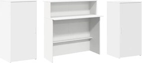 vidaXL Γραφείο υποδοχής Λευκό 200x50x103,5 εκ. Επεξεργασμένο Ξύλο