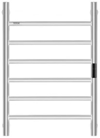 VEVOR 6-Bar Towel Warmer Rack Wall Mounted Heated Towel Rack for Bathroom Silver