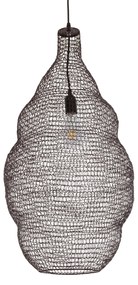 GloboStar® KENTUCKY 01896 Vintage Κρεμαστό Φωτιστικό Οροφής Μονόφωτο 1 x E27 AC220-240V IP20 - Φ40 x Υ70cm - Σκούρο Καφέ Μεταλλικό Πλέγμα - 5 Χρόνια Εγγύηση