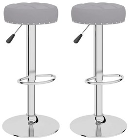 vidaXL Σκαμπό Μπαρ 2 τεμ. Γκρι Υφασμάτινα