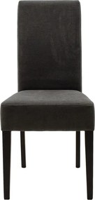 Καρέκλα Ditta pakoworld ανθρακί ύφασμα - πόδια ξύλο μασίφ wenge