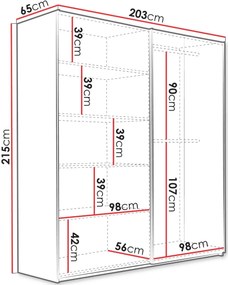 Ντουλάπα Sintra 203 συρόμενη-Leuko Fusiko