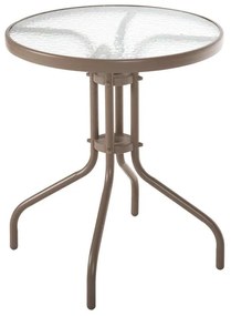 Τραπέζι Στρογγυλό Lima HM5079.04 Φ60x70cm Με Επιφάνεια Γυάλινη Μεταλλικό Champagne