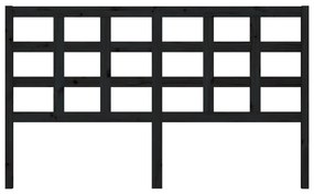 vidaXL Κεφαλάρι Κρεβατιού Μαύρο 165,5x4x100 εκ. από Μασίφ Ξύλο Πεύκου