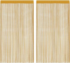 vidaXL Κουρτίνες String 2 τεμάχια Χρυσό 140x250 cm