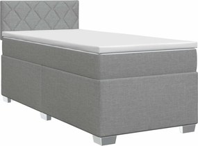 vidaXL Κρεβάτι box spring με στρώμα Ανοιχτό γκρι 80 x 200 cm Ύφασμα