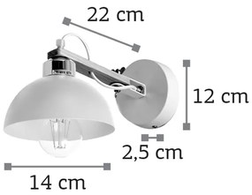 InLight Επιτοίχιο φωτιστικό από λευκό μέταλλο και ξύλο (43384-WH)