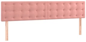 vidaXL Κρεβάτι Boxspring με Στρώμα Ροζ 160x200 εκ. Βελούδινο