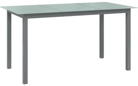 vidaXL Τραπέζι Κήπου Ανοιχτό Γκρι 150x90x74 εκ. από Αλουμίνιο / Γυαλί