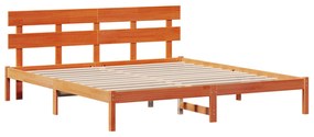 vidaXL Κρεβάτι με Κεφαλάρι Καφέ 180x200 εκ Μασίφ Ξύλο Πεύκου