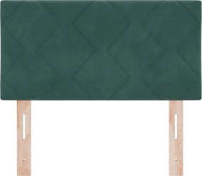vidaXL LED κεφαλάρι Σκούρο Πράσινο 80 cm Βελούδο