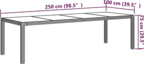 vidaXL Σετ Τραπεζαρίας Εξ. Χώρου 11 τεμ. Μπεζ Συνθ. Ρατάν με Μαξιλάρια