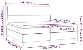 vidaXL Κρεβάτι Boxspring με Στρώμα Taupe 200x200 εκ. Υφασμάτινο