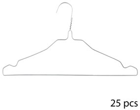 Κρεμάστρες Ρούχων (Σετ 25τμχ) F-V Laundry Hanger 119401 Silver