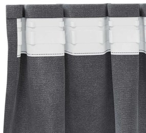 vidaXL Κουρτίνες με κουρτίνες 2 pcs Ανοιχτό γκρι 140 x 260 cm Βελούδο